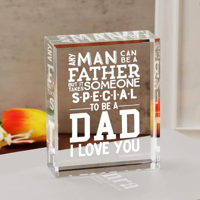To My Dad Clear Acrylic Plaque – Heartfelt Gift from Daughter or Son | Perfect for Father’s Day, Birthday, or Christmas