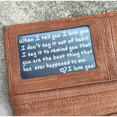 I Love You Wallet Insert Card for Him – Anniversary, Birthday, or Christmas Gift for Husband, Boyfriend, or Partner | Romantic Gift for Couples