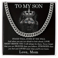 To My Son Cuban Chain Necklace – Birthday, Graduation, or Special Gift from Mom | Meaningful Jewelry for Son