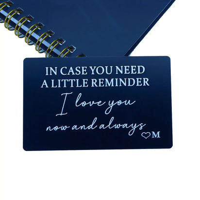 Personalized Wallet Insert Card for Him – Anniversary, Valentine’s Day, Birthday Gift for Husband, Boyfriend, or Groom | Romantic Engraved Message from Wife or Girlfriend