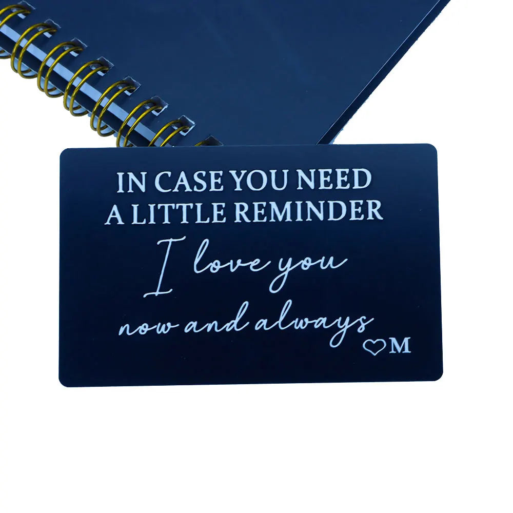 Personalized Wallet Insert Card for Him – Anniversary, Valentine’s Day, Birthday Gift for Husband, Boyfriend, or Groom | Romantic Engraved Message from Wife or Girlfriend