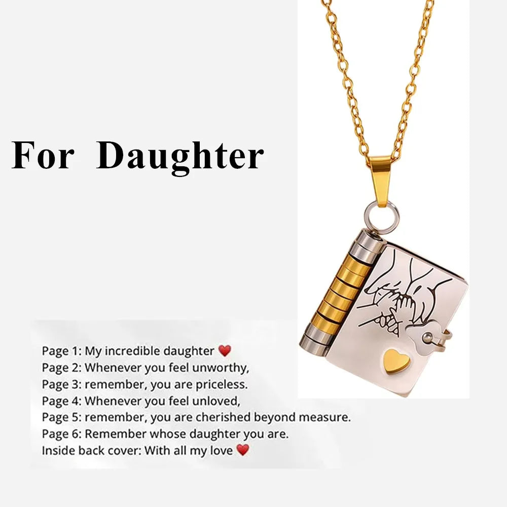 My Champion Openable Book Necklace for Son – “My Little Hero” Engraved Pendant | Birthday, Graduation, or Special Gift for Boys