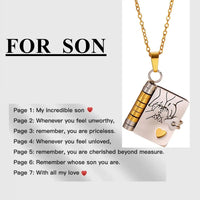 My Champion Openable Book Necklace for Son – “My Little Hero” Engraved Pendant | Birthday, Graduation, or Special Gift for Boys