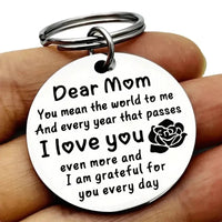 Stainless Steel “Dear Mom, I Love You” Keychain – Meaningful Gift for Mother’s Day, Birthday, Christmas, or Thanksgiving