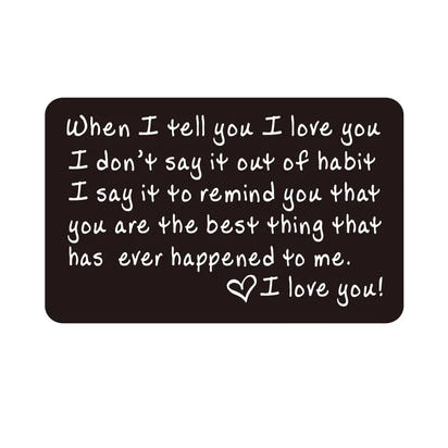 I Love You Wallet Insert Card for Him – Anniversary, Birthday, or Christmas Gift for Husband, Boyfriend, or Partner | Romantic Gift for Couples