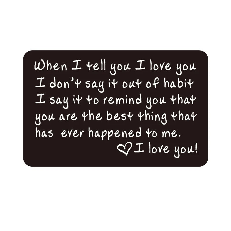 I Love You Wallet Insert Card for Him – Anniversary, Birthday, or Christmas Gift for Husband, Boyfriend, or Partner | Romantic Gift for Couples