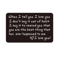 I Love You Wallet Insert Card for Him – Anniversary, Birthday, or Christmas Gift for Husband, Boyfriend, or Partner | Romantic Gift for Couples