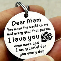 Stainless Steel “Dear Mom, I Love You” Keychain – Meaningful Gift for Mother’s Day, Birthday, Christmas, or Thanksgiving