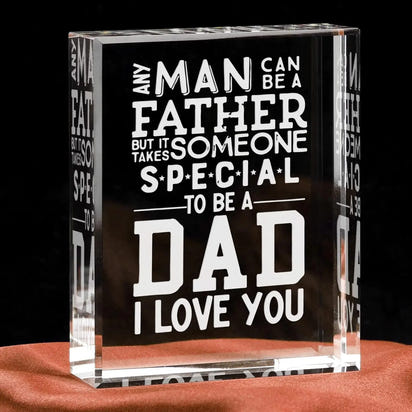 To My Dad Clear Acrylic Plaque – Heartfelt Gift from Daughter or Son | Perfect for Father’s Day, Birthday, or Christmas