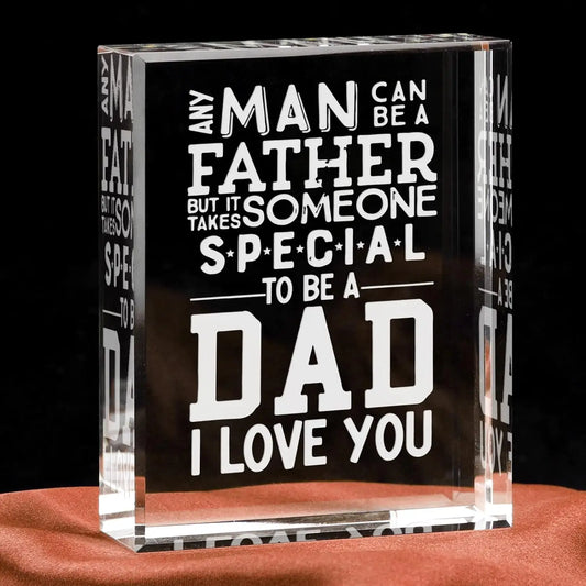 To My Dad Clear Acrylic Plaque – Heartfelt Gift from Daughter or Son | Perfect for Father’s Day, Birthday, or Christmas