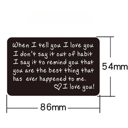I Love You Wallet Insert Card for Him – Anniversary, Birthday, or Christmas Gift for Husband, Boyfriend, or Partner | Romantic Gift for Couples