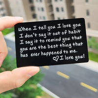I Love You Wallet Insert Card for Him – Anniversary, Birthday, or Christmas Gift for Husband, Boyfriend, or Partner | Romantic Gift for Couples