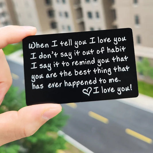 I Love You Wallet Insert Card for Him – Anniversary, Birthday, or Christmas Gift for Husband, Boyfriend, or Partner | Romantic Gift for Couples