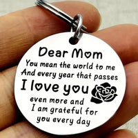 Stainless Steel “Dear Mom, I Love You” Keychain – Meaningful Gift for Mother’s Day, Birthday, Christmas, or Thanksgiving