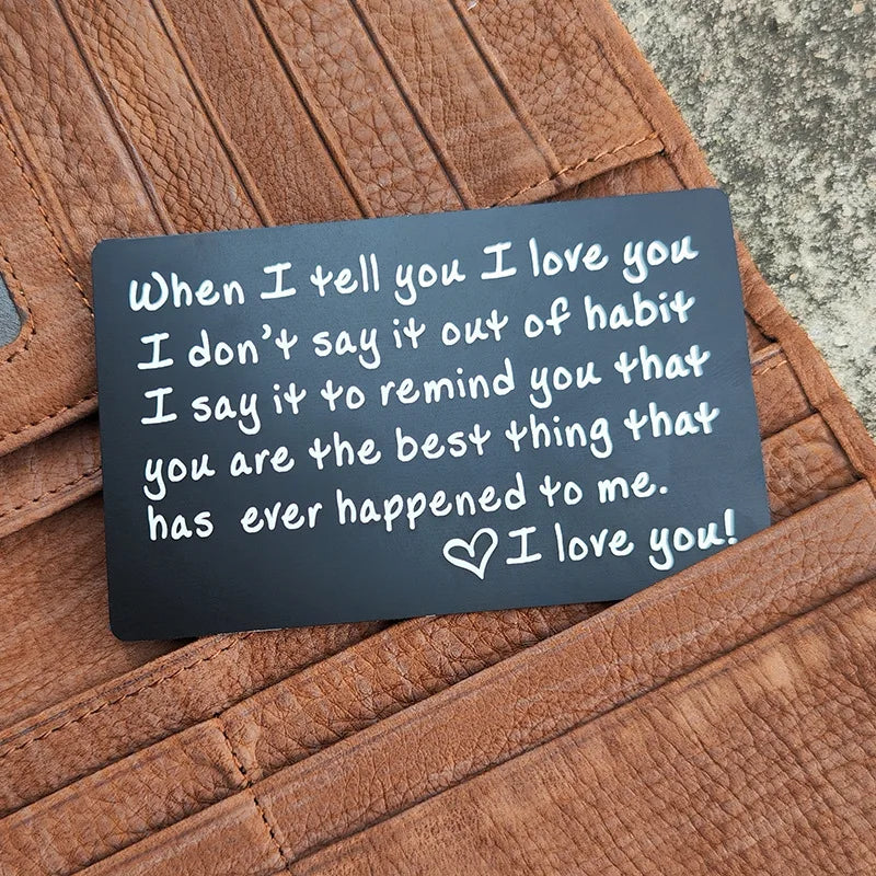I Love You Wallet Insert Card for Him – Anniversary, Birthday, or Christmas Gift for Husband, Boyfriend, or Partner | Romantic Gift for Couples