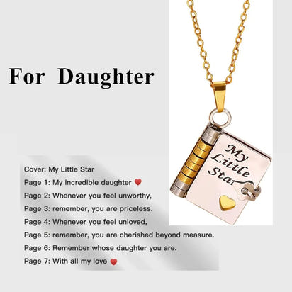 My Champion Openable Book Necklace for Son – “My Little Hero” Engraved Pendant | Birthday, Graduation, or Special Gift for Boys