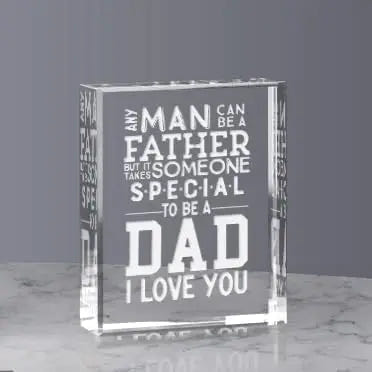 To My Dad Clear Acrylic Plaque – Heartfelt Gift from Daughter or Son | Perfect for Father’s Day, Birthday, or Christmas