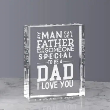 To My Dad Clear Acrylic Plaque – Heartfelt Gift from Daughter or Son | Perfect for Father’s Day, Birthday, or Christmas