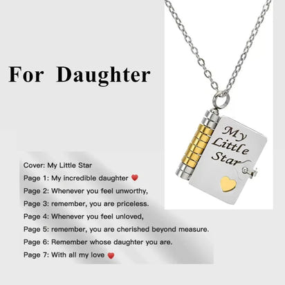 My Champion Openable Book Necklace for Son – “My Little Hero” Engraved Pendant | Birthday, Graduation, or Special Gift for Boys