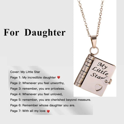 My Champion Openable Book Necklace for Son – “My Little Hero” Engraved Pendant | Birthday, Graduation, or Special Gift for Boys