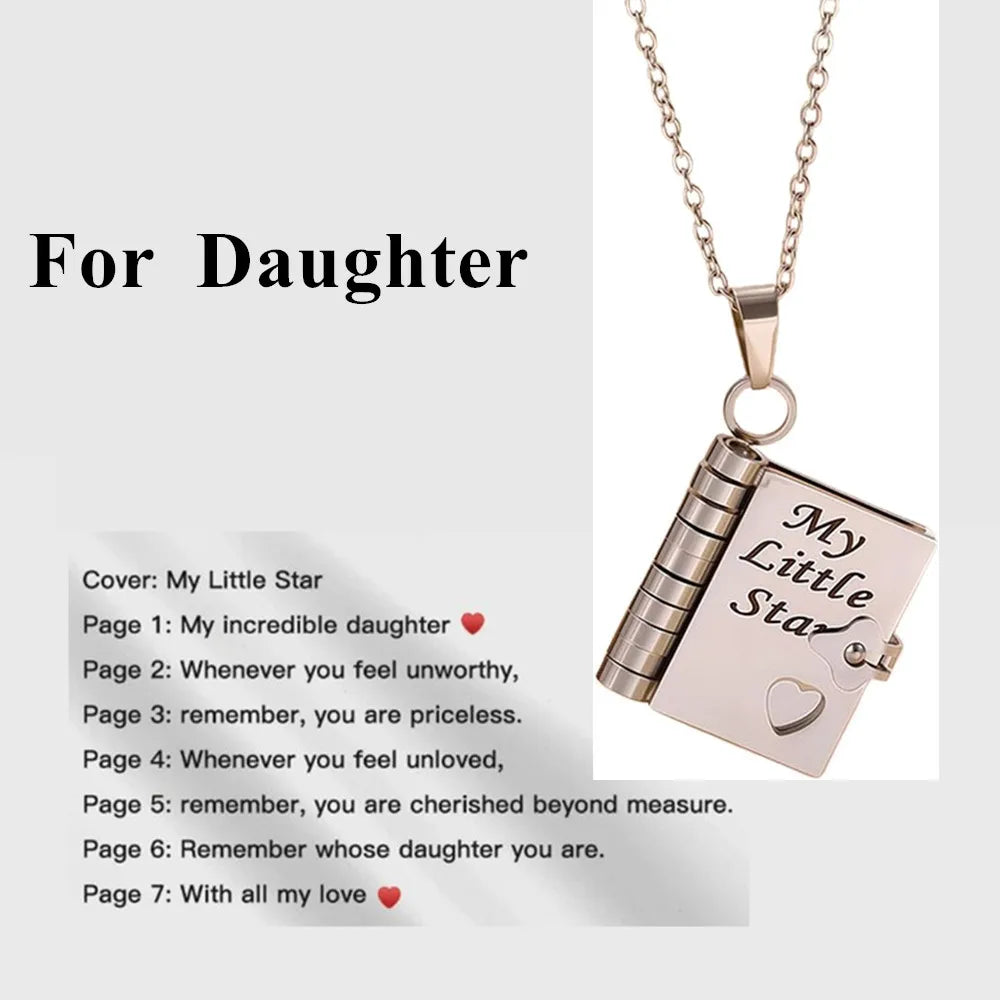My Champion Openable Book Necklace for Son – “My Little Hero” Engraved Pendant | Birthday, Graduation, or Special Gift for Boys