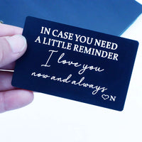 Personalized Wallet Insert Card for Him – Anniversary, Valentine’s Day, Birthday Gift for Husband, Boyfriend, or Groom | Romantic Engraved Message from Wife or Girlfriend
