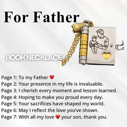 My Champion Openable Book Necklace for Son – “My Little Hero” Engraved Pendant | Birthday, Graduation, or Special Gift for Boys
