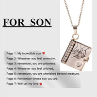 My Champion Openable Book Necklace for Son – “My Little Hero” Engraved Pendant | Birthday, Graduation, or Special Gift for Boys